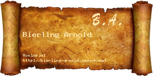 Bierling Arnold névjegykártya