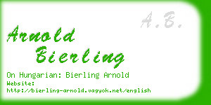 arnold bierling business card